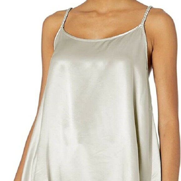 PJ Harlow Daisy Satin Tank with Braided Straps & Elastic Back Eggnog